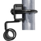 BLACK 1-5/8" Track Rail to 1-5/8" and 1-7/8" Fence Post Rolling Gate Track Bracket - PRESSED STEEL - POWDER COATED