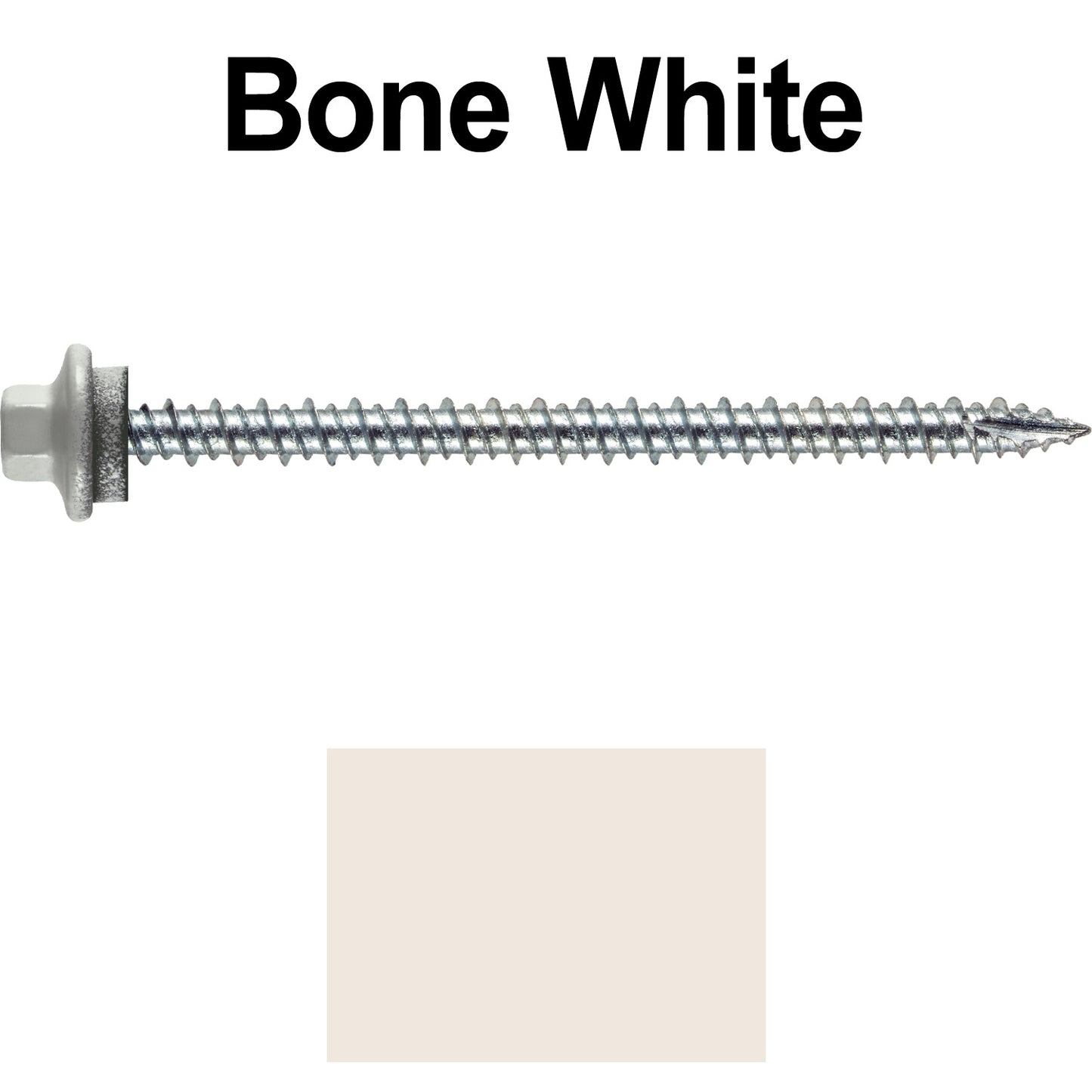 10 x 3” - STAINLESS HEX / ZINC Sheet Metal Roof Screw. Self starting metal to wood siding screws. EPDM washer. Colored head.