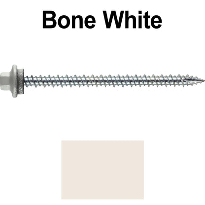 10 x 3” - STAINLESS HEX / ZINC Sheet Metal Roof Screw. Self starting metal to wood siding screws. EPDM washer. Colored head.