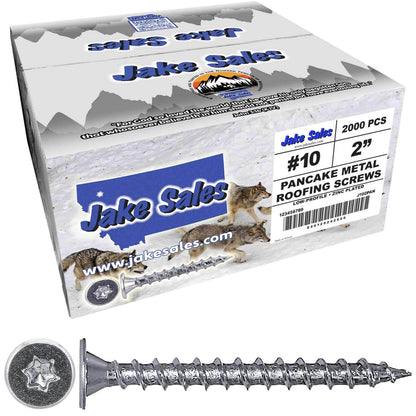 #10  Low Profile Pancake Head Roofing Screws - Wood to Metal - For Standing Seam Roofs - Zinc Plated