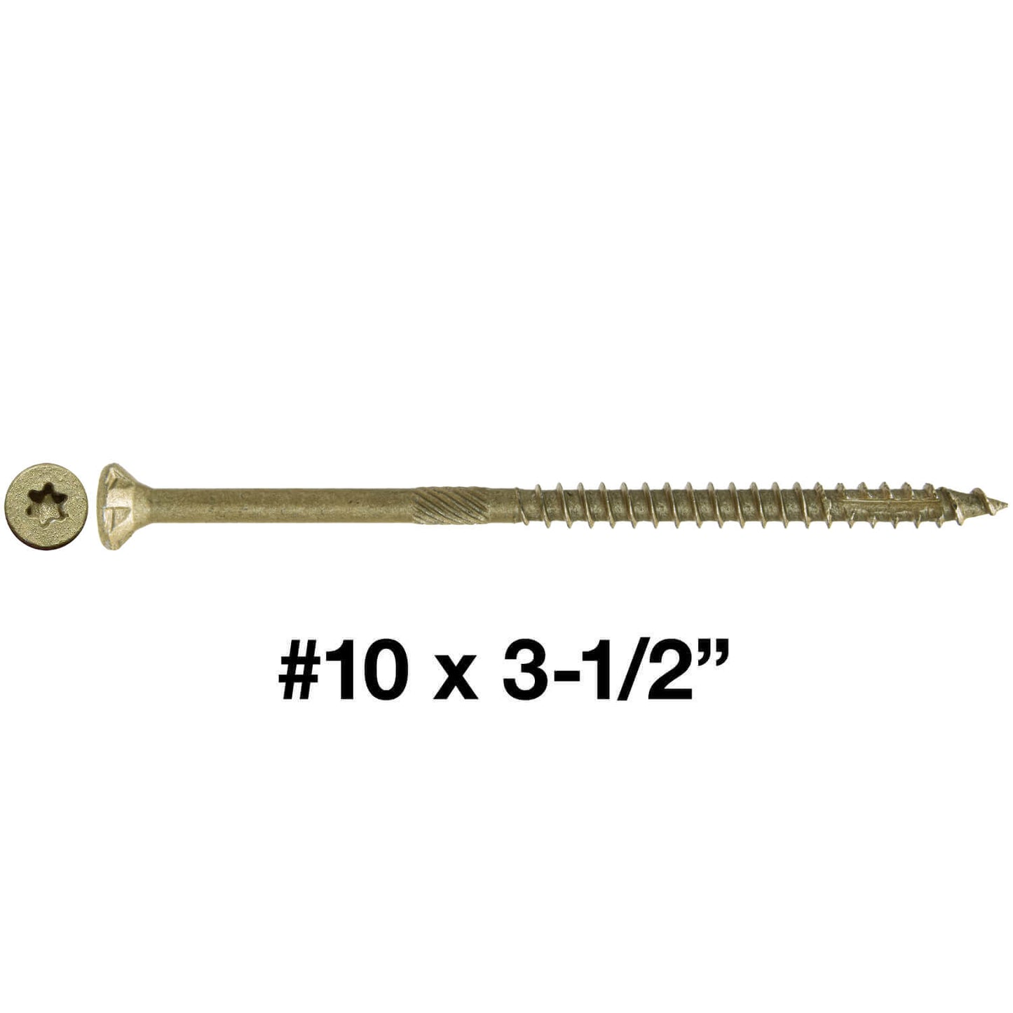 #10 x 2" - 6" Bronze Exterior Coated Wood Screw Torx/Star Drive Head - Multipurpose Exterior Coated Torx/Star Drive Wood Screws