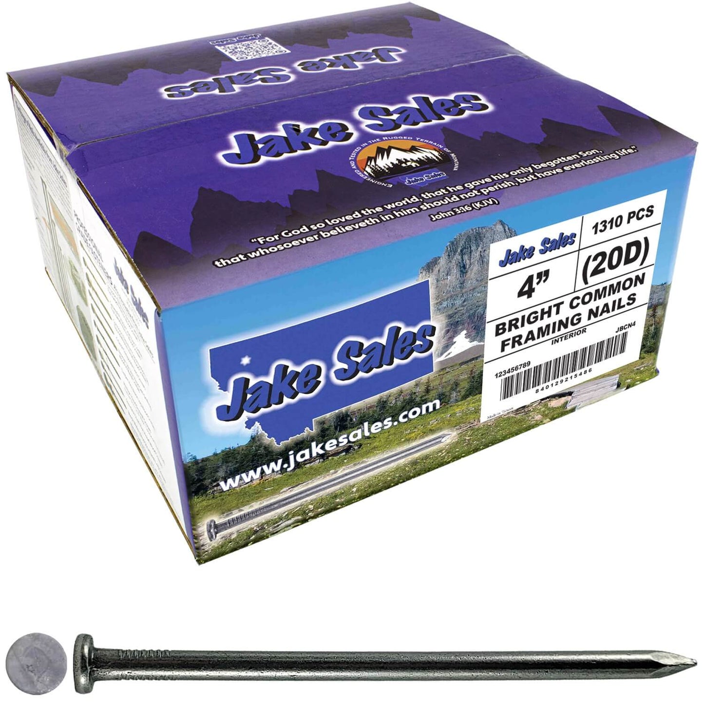 Bright Common Framing Nails - Heavy-Duty Fastener Designed for Interior Construction Applications - Uncoated Carbon Steel with Smooth Shank - Load Bearing Strength