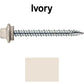 10 x 2” - STAINLESS HEX / ZINC Sheet Metal Roof Screw. Self starting metal to wood siding screws. EPDM washer. Colored head.