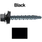#10 x 1-1/2" Mini Driller Sheet Metal Roofing Screw - Hex Washer Head -  Self starting metal to wood siding screws. EPDM washer. Colored head.
