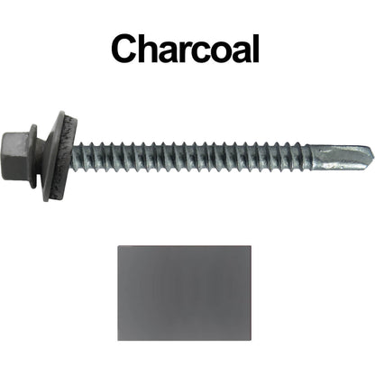 #12 X 3" Metal to Metal Type #3 Roofing Screws - Hex Washer Head - Self starting/self tapping - 5/8" EPDM washer. Colored head.