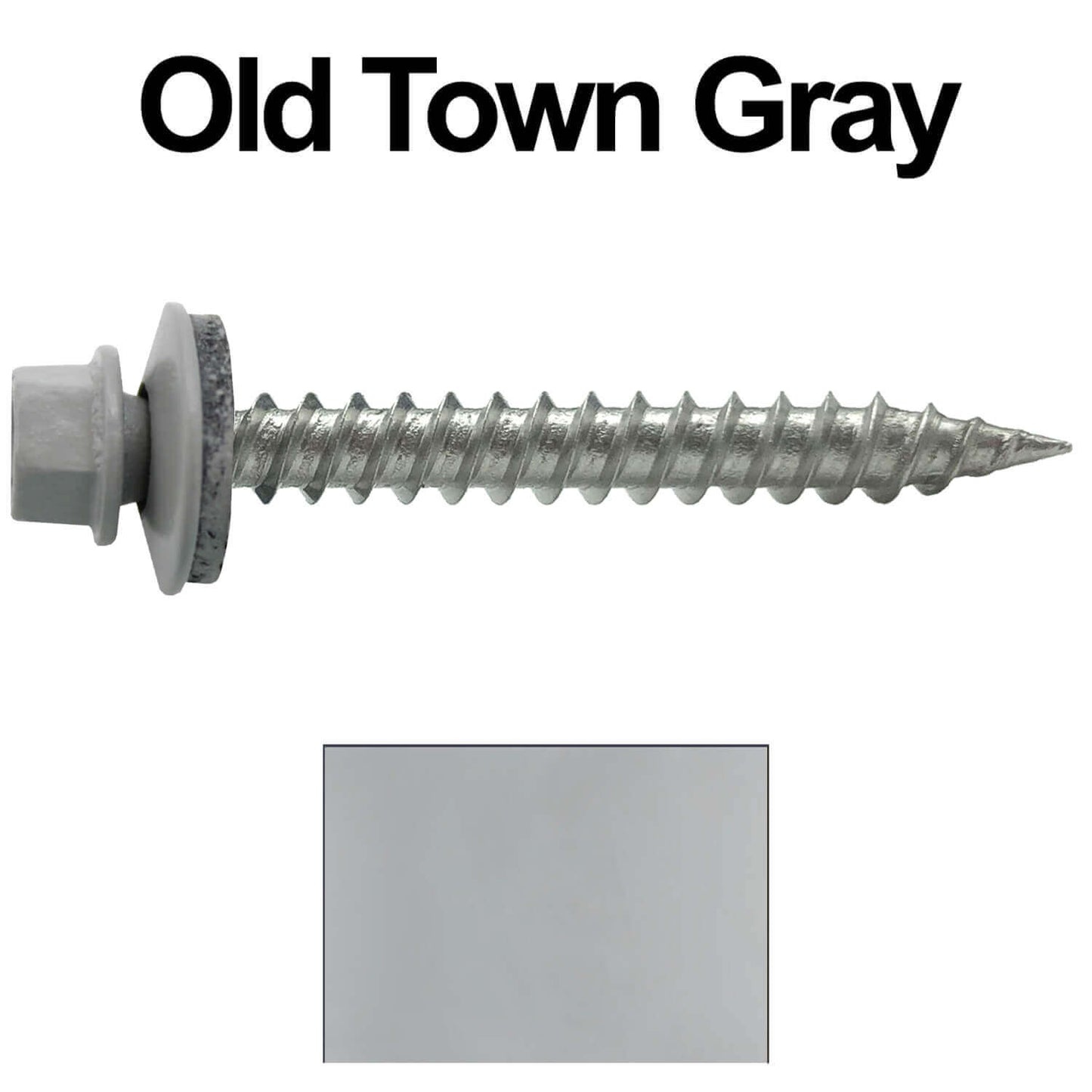 #9 x 1-1/2" Stainless Steel Metal Roofing Screws - Hex Washer Head - Self-Piercing (SP) tip metal to wood siding screws. EPDM washer. Colored head.