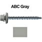 #10 x 2-1/2" Mini Driller Sheet Metal Roofing Screw - Hex Washer Head -  Self starting metal to wood siding screws. EPDM washer. Colored head.