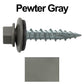 #10 x 1" Metal ROOFING SCREWS - Hex Washer Head - Self starting/self tapping - EPDM washer. Colored head.