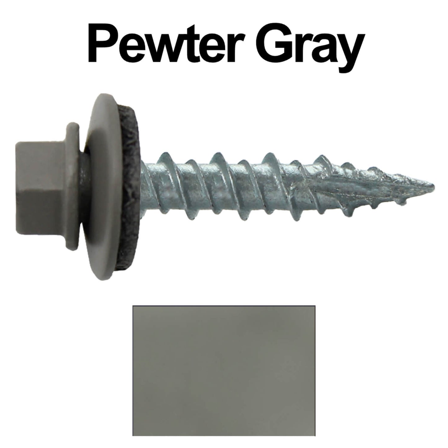 #10 x 1" Metal ROOFING SCREWS - Hex Washer Head - Self starting/self tapping - EPDM washer. Colored head.