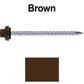 10 X 3“ HI-LO Zinc Aluminum Cap Metal Roofing Screws - Hex Washer Head - Self starting/self tapping - EPDM washer. Colored head.