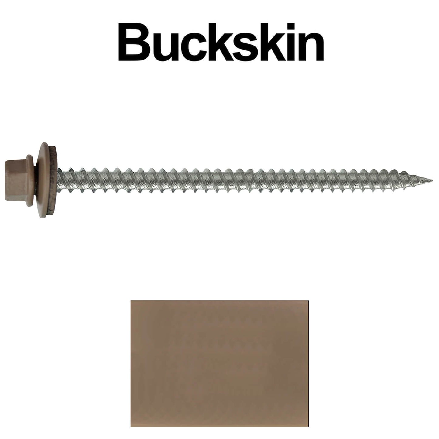 #9 x 3" Stainless Steel Metal Roofing Screws - Hex Washer Head - Self starting/self tapping - EPDM washer. Colored head.