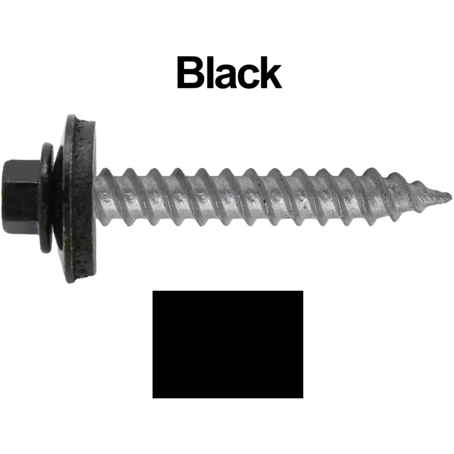 12 x 1-1/2"  Metal ROOFING SCREWS - Hex Washer Head - Self starting/self tapping - EPDM washer. Colored head.