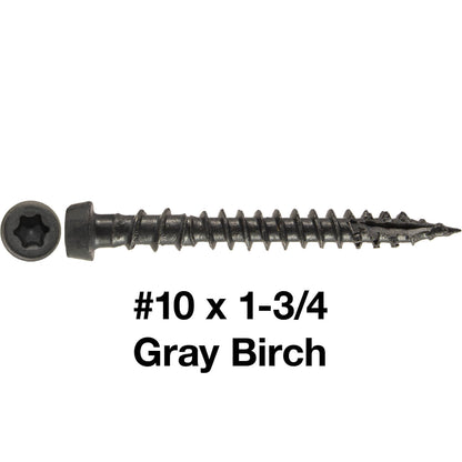 10 x 1-3/4"  Composite Decking Screws. Exterior Coated, Pressure Treated and ACQ Lumber Compatible. Use T20 Torx/Star Dive Bit