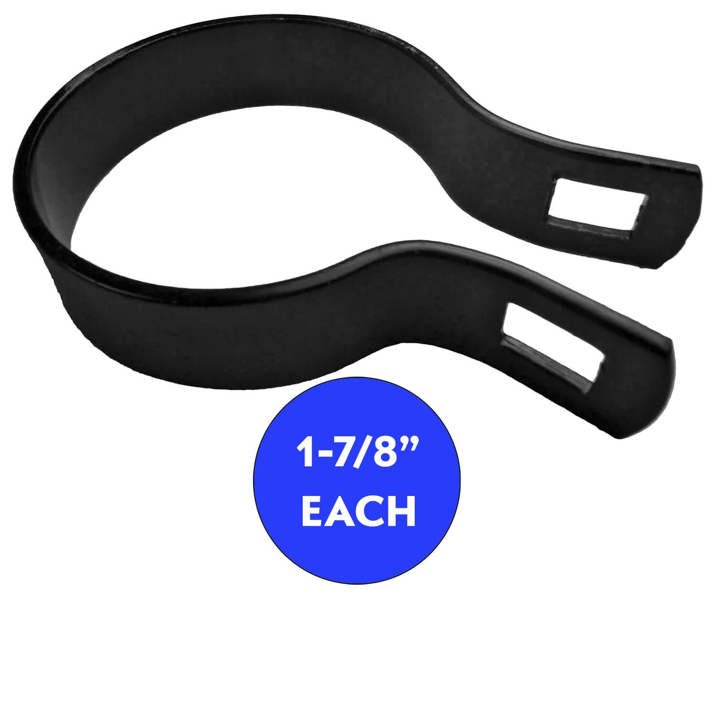 BLACK Powder Coated Chain Link Brace Band Brace Band for Chain Link Fence - Attach Top Rail to a Terminal Post, Corner Fence Post, End Fence Post, Gate Fence Post or Gate Frame
