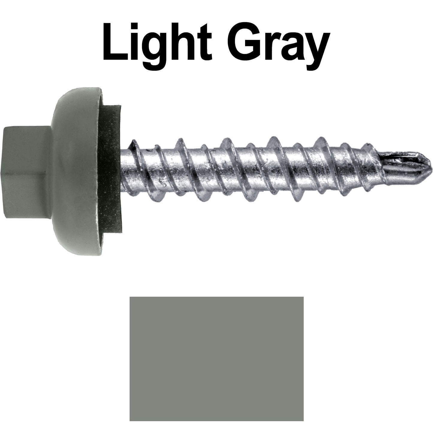 10 X 1" Zinc Aluminum Cap MINI-DRILLER Roofing Screws HI-LO THREAD Zinc Plated Carbon Steel Shank - EPDM Washer - Colored head