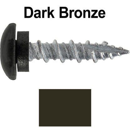 10 X 1" - LOW PROFILE Star Head Roofing Screws - HI-LO Thread - Metal To Wood - T25 Torx Drive Head - EPDM washer.