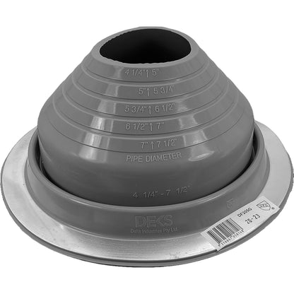 Dektite GRAY Round HIGH TEMPERATURE Silicone Flexible Pipe Flashing Dektite: Metal Roof Jack Pipe Boot - Metal Roofing Pipe Flashing