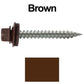 #9 x 1-1/2" Stainless Steel Metal Roofing Screws - Hex Washer Head - Self-Piercing (SP) tip metal to wood siding screws. EPDM washer. Colored head.
