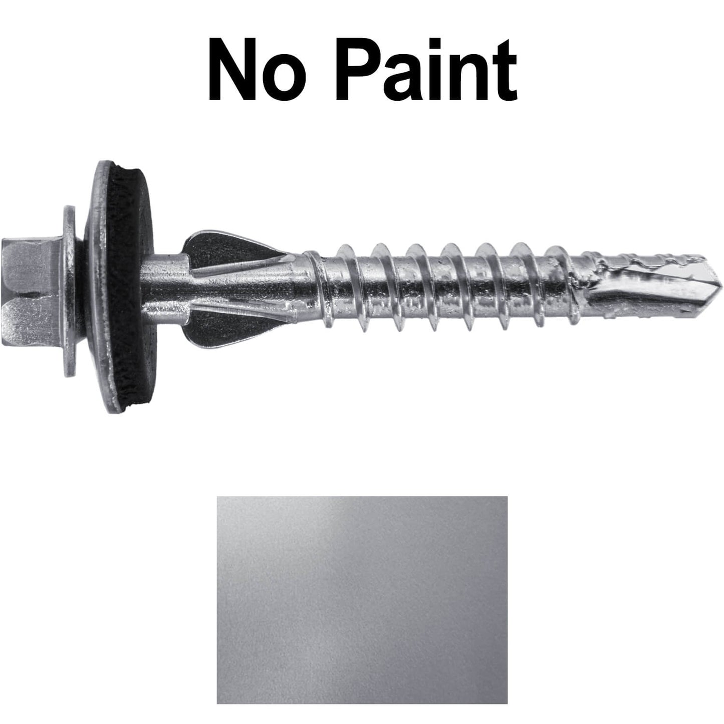 12 X 1-1/2" PFP STAINLESS STEEL Fastener - 1/4" Washer Hex Head - #3 Drill Point Tip -  For Polycarbonite, Fiberglass and PVC sheeting. Colored head.