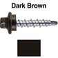 #10 x 1" Stainless Steel Mini Driller Sheet Metal Roofing Screw - Hex Washer Cap - Self starting metal to wood siding screws - EPDM washer. Colored Head.