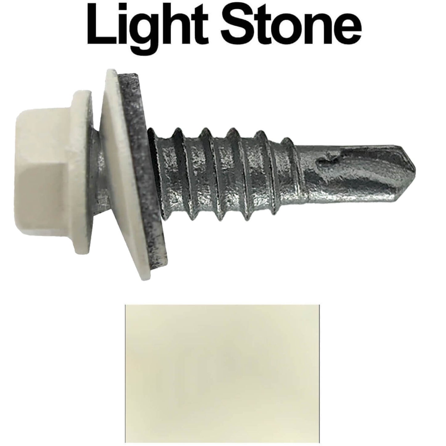 #14 x 7/8" Stitch Tek Metal to Metal Type #1 Roofing Screws - Hex Washer Head - Drill Point - 9/16" EPDM washer.