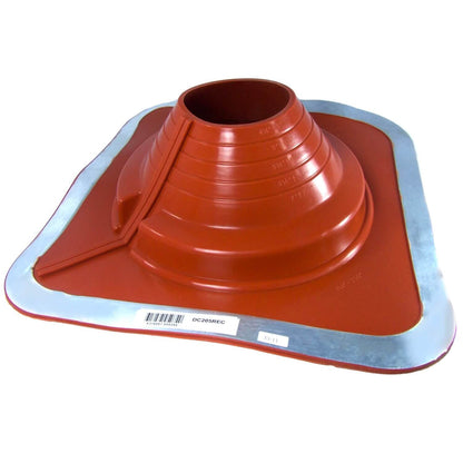 DEKTITE SQUARE BASE COMBO PIPE FLASHING BOOT: RED High Temp Silicone Square Base Flexible Pipe Flashing Dektite