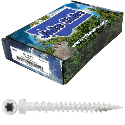 #10 x 1-3/4" Colored Composite Decking Wood Screws with Torx/Star Drive Head (T20 Bit), Exterior Coated, Compatible with Pressure Treated and ACQ Lumber