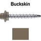 #10 x 1-1/2" Stainless Steel Mini Driller Sheet Metal Roofing Screw - Hex Washer Cap - Self starting metal to wood siding screws - EPDM washer. Colored head.