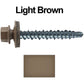 #10 x 1-1/2" Mini Driller Sheet Metal Roofing Screw - Hex Washer Head -  Self starting metal to wood siding screws. EPDM washer. Colored head.