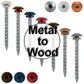 10 x 2" LOW PROFILE Star Head Roofing Screws - HI-LO Thread - Metal To Wood - T25 Torx Drive Head - EPDM washer.