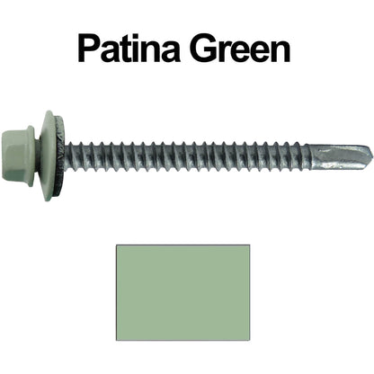 #12 X 3" Metal to Metal Type #3 Roofing Screws - Hex Washer Head - Self starting/self tapping - 5/8" EPDM washer. Colored head.