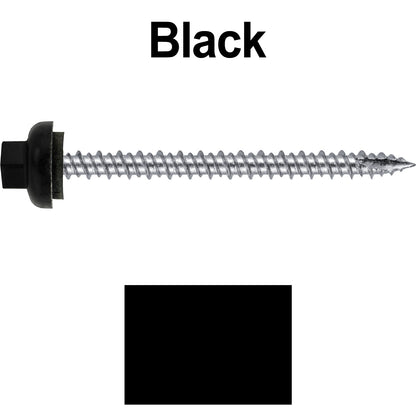 10 X 2-1/2" HI-LO Zinc Aluminum Cap Metal Roofing Screws - Hex Washer Head - Self starting/self tapping - EPDM washer. Colored head.