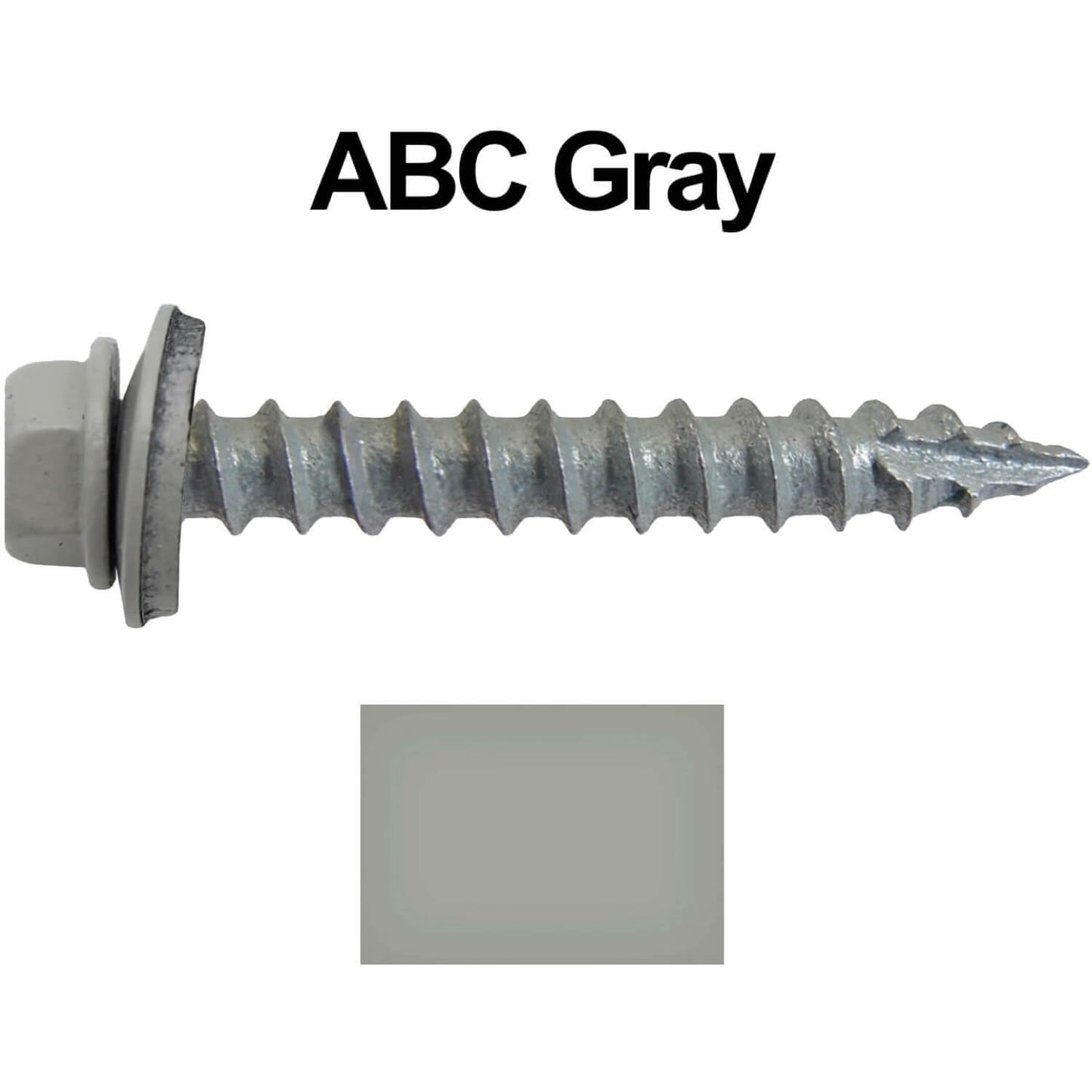#14 x 1-1/2" Metal ROOFING SCREWS - Hex Washer Head - Self starting/self tapping - EPDM washer. Colored head.