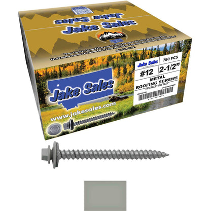#12 x 2-1/2" RE-GRIP METAL ROOFING SCREWS - Hex Washer Head - Self starting/self tapping - EPDM washer. Colored head.