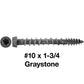 #10 x 1-3/4" Colored Composite Decking Wood Screws with Torx/Star Drive Head (T20 Bit), Exterior Coated, Compatible with Pressure Treated and ACQ Lumber