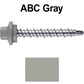 #10 x 1-1/2" Stainless Steel Mini Driller Sheet Metal Roofing Screw - Hex Washer Cap - Self starting metal to wood siding screws - EPDM washer. Colored head.