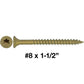 #8 x 3/4" - 2" Bronze Exterior Coated Wood Screw Torx/Star Drive Head - Multipurpose Exterior Coated Torx/Star Drive Wood Screws