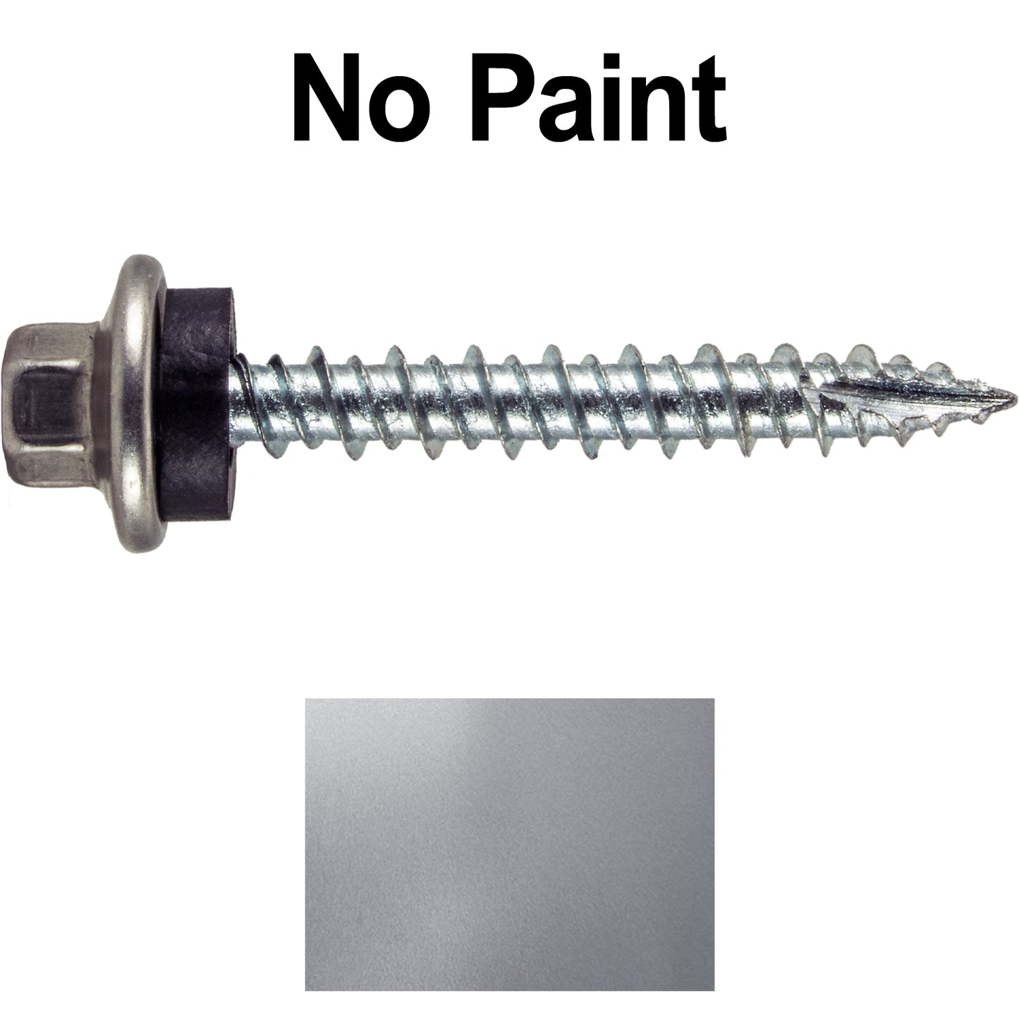 10 x 1-1/2" - STAINLESS HEX / ZINC Sheet Metal Roof Screw. Self starting metal to wood siding screws. EPDM washer. Colored head.