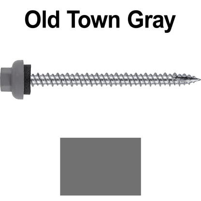 10 X 2-1/2" HI-LO Zinc Aluminum Cap Metal Roofing Screws - Hex Washer Head - Self starting/self tapping - EPDM washer. Colored head.
