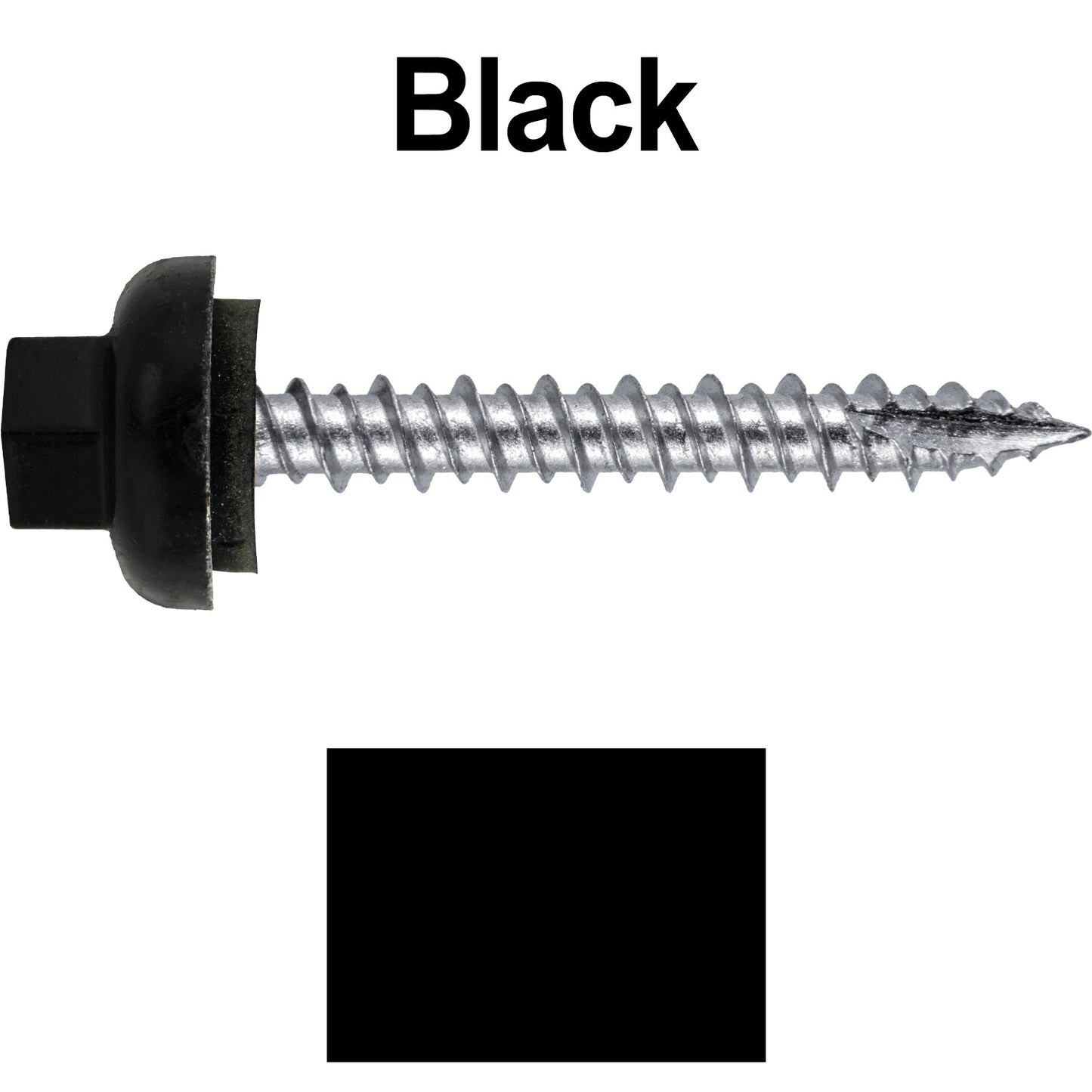 10 X 1-1/2" HI-LO Zinc Aluminum Cap Metal Roofing Screws - Hex Washer Head - Self starting/self tapping - EPDM washer. Colored head.