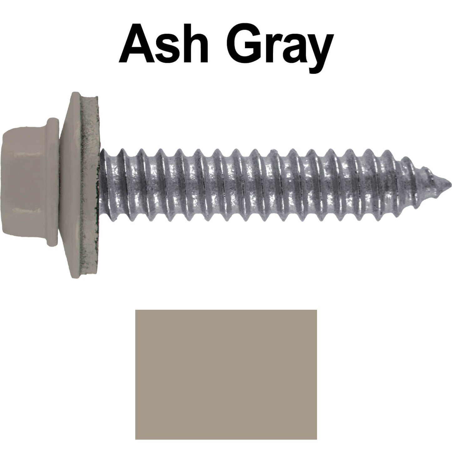 17 x 1-1/2 Metal Roofing Screws - Metal Panel to Metal Purlins and Recovery Screws - Hex Washer Head - EPDM washer.