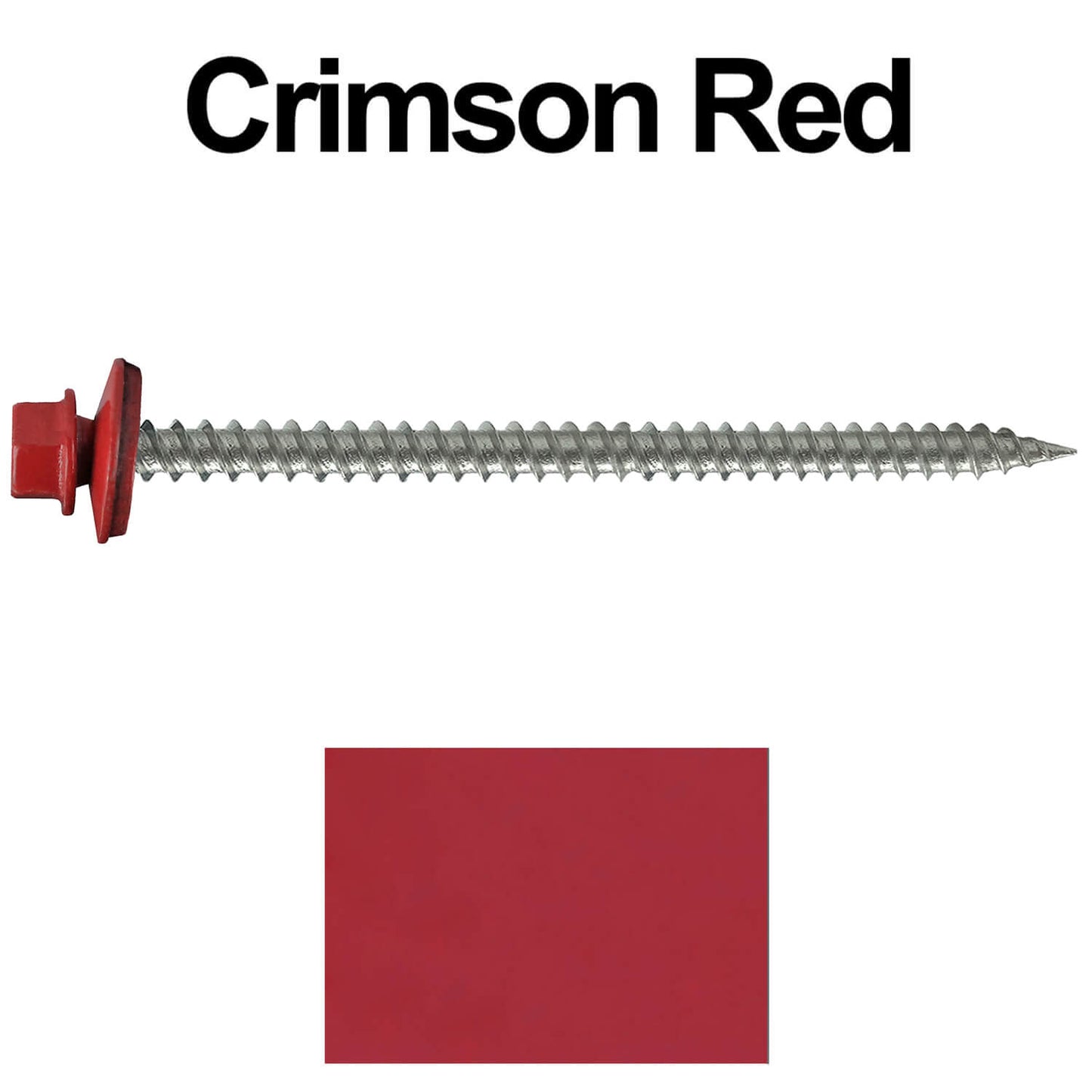 #9 x 3" Stainless Steel Metal Roofing Screws - Hex Washer Head - Self starting/self tapping - EPDM washer. Colored head.