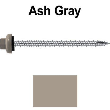 10 X 3“ HI-LO Zinc Aluminum Cap Metal Roofing Screws - Hex Washer Head - Self starting/self tapping - EPDM washer. Colored head.