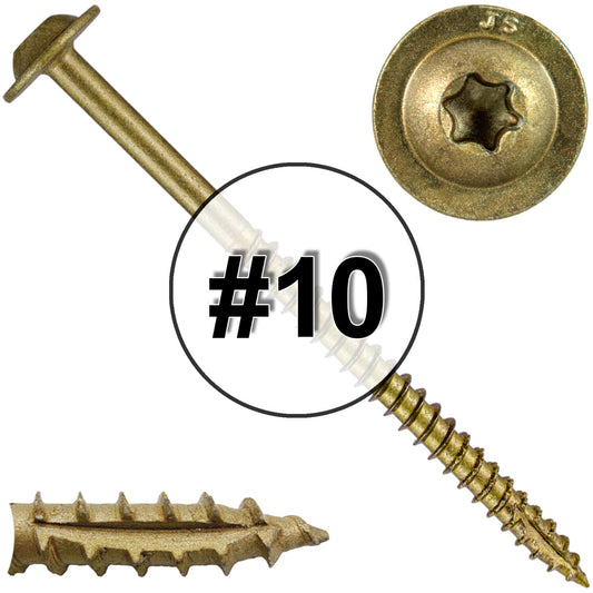 #10 Round Washer (Modified Truss) Head Screw Torx/Star Drive Head Wood Screw, Multipurpose Wood Screws for Construction, Cabinets and Furniture.