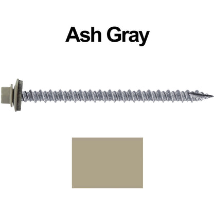 #10 x 3" Metal ROOFING SCREWS - Hex Washer Head - Self starting/self tapping - EPDM washer. Colored head.