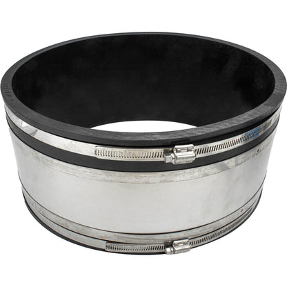 Stainless Steel Non-Shear with Gear Bands Coupler - Flexible With Shear Ring - Clay, Plastic, Copper, Steel or Lead to Clay, Plastic, Copper, Steel or Lead