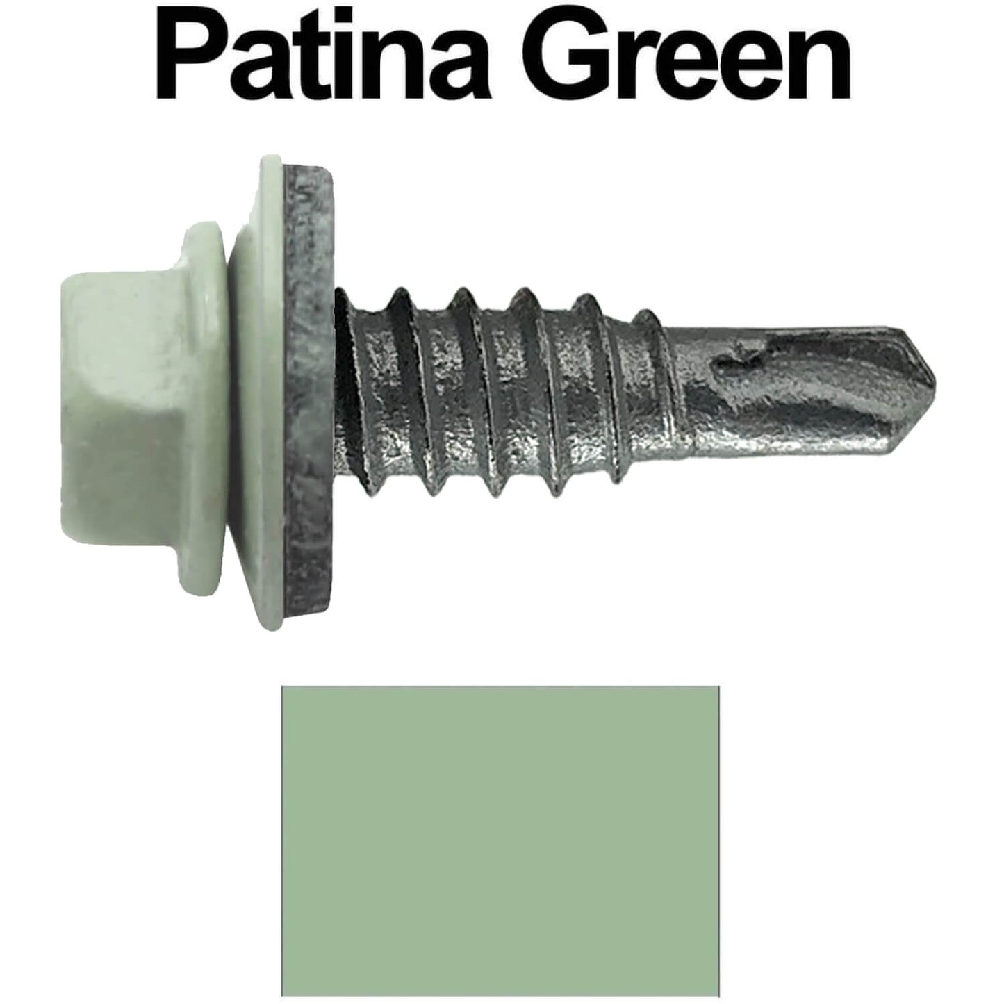 #14 x 7/8" Stitch Tek Metal to Metal Type #1 Roofing Screws - Hex Washer Head - Drill Point - 9/16" EPDM washer.