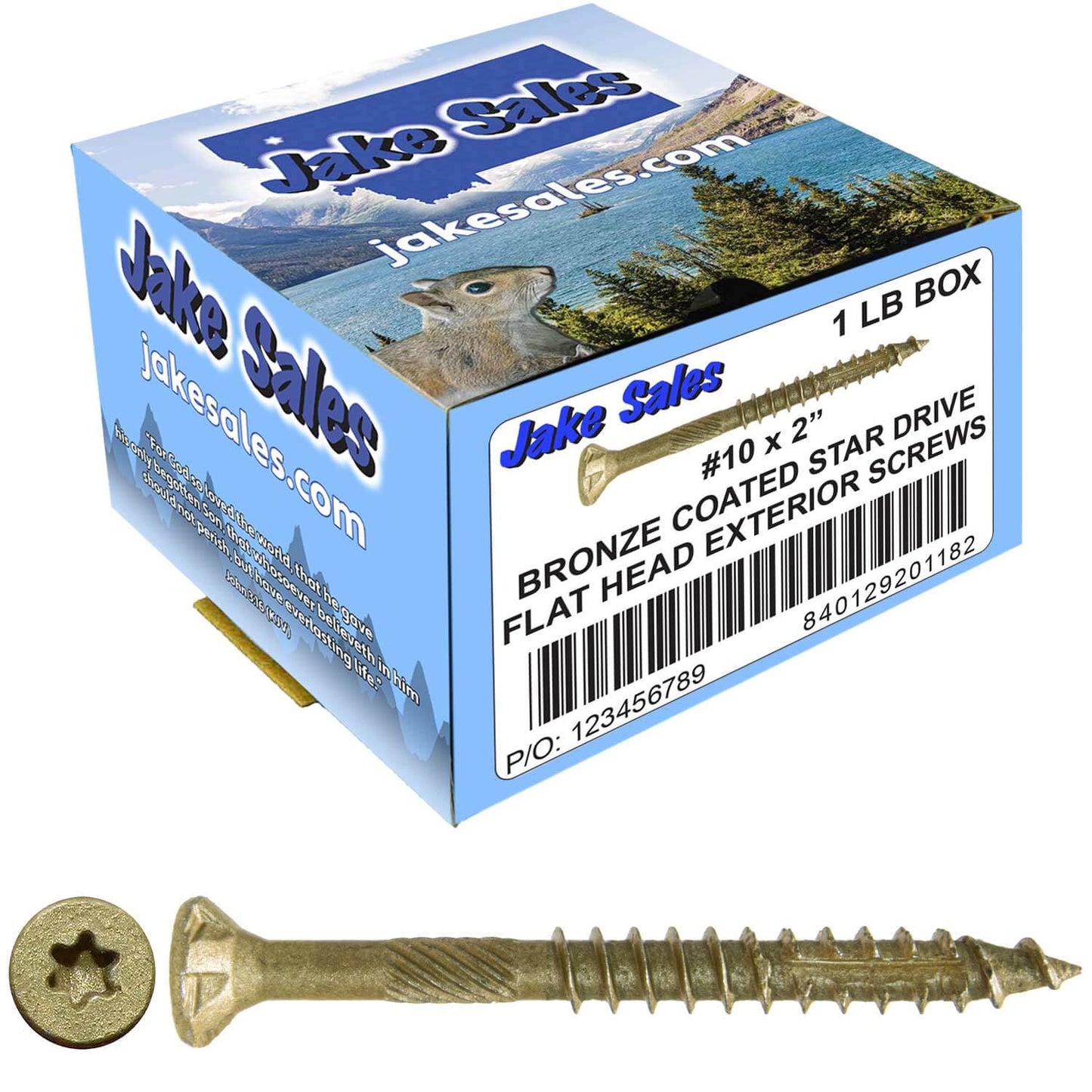 #10 x 2" - 6" Bronze Exterior Coated Wood Screw Torx/Star Drive Head - Multipurpose Exterior Coated Torx/Star Drive Wood Screws
