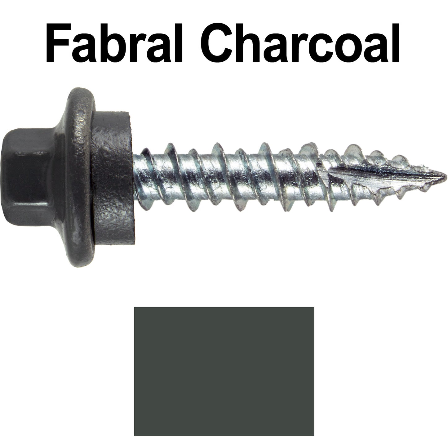 10 x 1" - STAINLESS HEX / ZINC Sheet Metal Roof Screw. Self starting metal to wood siding screws. EPDM washer. Colored head.