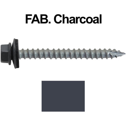 #14  x 2-1/2" Metal ROOFING SCREWS - Hex Washer Head - Self starting/self tapping - EPDM washer. Colored head.